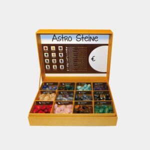 Trommelstein Anhänger Sternzeichen Displays in 2 Designs ab € 0,65/Stück VE=10 oder Set - Display TS gebohrt mit 12x20 Anhänger