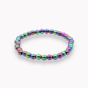 Edelstein Armband für Kinder zart Kugel 4 mm - 1708 Armband Kugel 4 mm Kinder Hämatin Multicolor