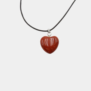 Anhänger Herz mit Öse groß bauchig, VE=5 € 3,-/Stück - 1351 Herz mit Öse groß bauchig Jaspis rot VE=5