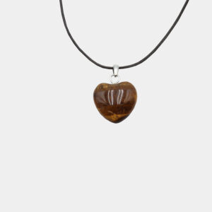 Anhänger Herz mit Öse groß bauchig, VE=5 € 3,-/Stück - 1351 Herz mit Öse groß bauchig Tigerauge VE=5